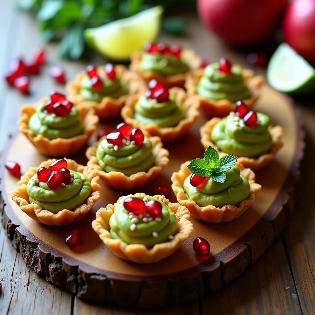 Tartaletas de Quinoa Puff con Guacamole y Granos de Granada: Aperitivo Peruano Sin Horno