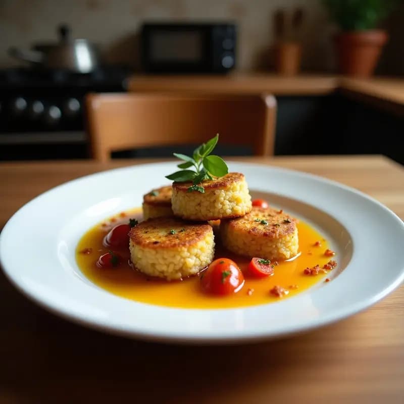 Tartaletas de Base de Quinoa con Ratatouille y Aceite de Albahaca: Receta Francesa Vegana en Thermomix