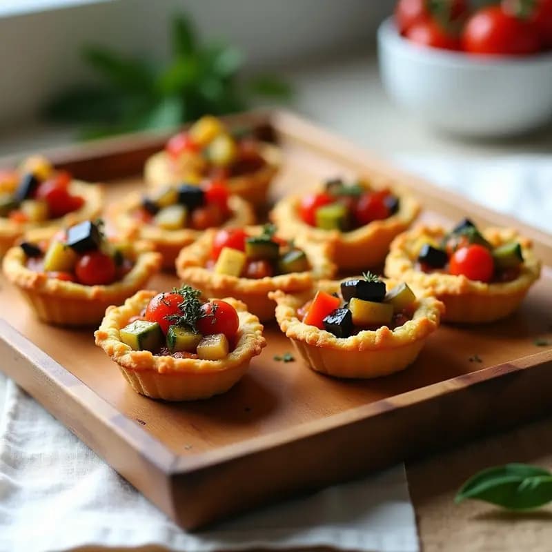 Tartaletas de Base de Quinoa con Relleno de Ratatouille: Aperitivo Francés Vegano en Thermomix