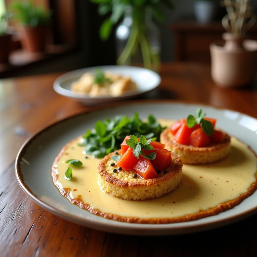 Tartaletas de Quinua y Puré de Alcachofa con Vinagreta de Azafrán: Aperitivo Sin Gluten y Gourmet