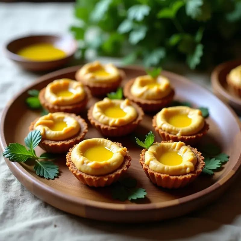 Tartaletas de Base de Semillas de Calabaza con Relleno de Hummus de Lentejas y Aceite de Trúfula: Receta Keto Sin Horno