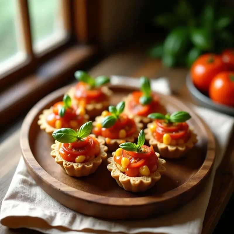 Tartaletas de Base de Semillas de Calabaza con Relleno de Queso de Cazuela y Tomates Secos