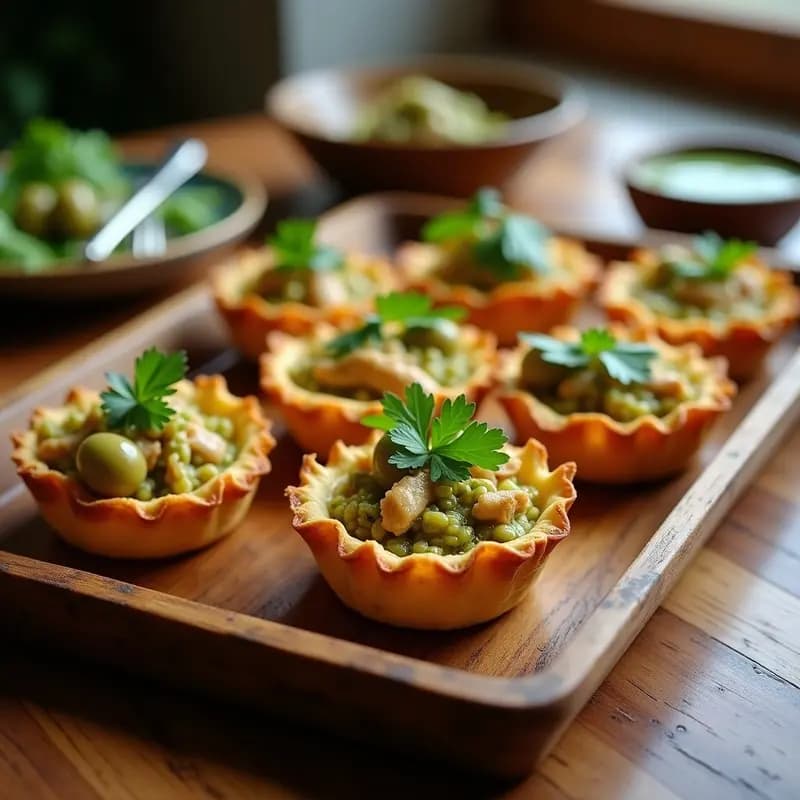 Tartaletas de Masa de Tapioka con Relleno de Pollo al Chimichurri: Entrante Argentino Sin Gluten