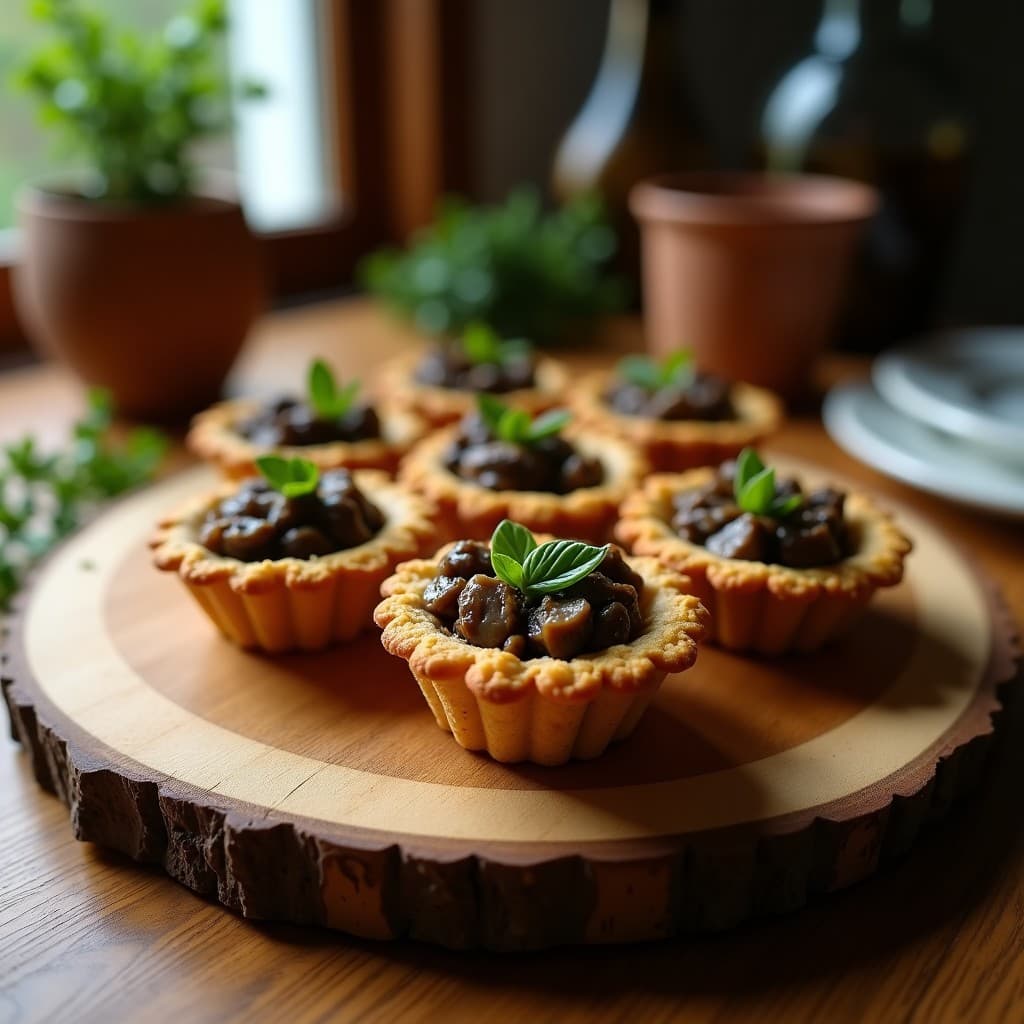 Tartaletas de Harina de Teff y Champiñones Portobello con Trufa: Receta Etíope Vegana en Thermomix