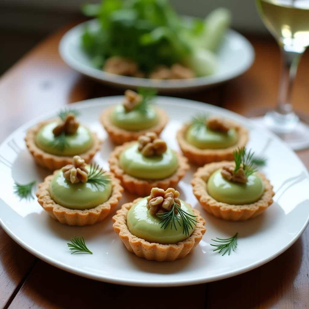 Tartaletas de Harina de Trigo Sarraceno y Crema de Apio con Nueces: Entrante Francés Sin Gluten