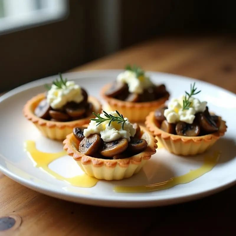 Tartaletas de Hongos Shitake y Queso de Cabra: Receta Umami Rápida y Elegante