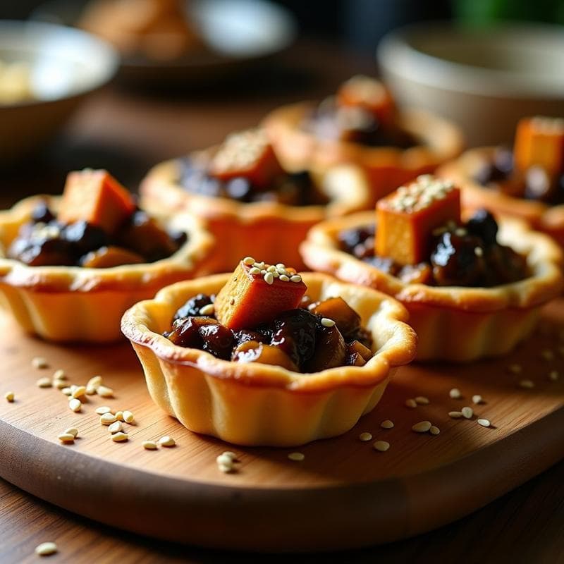 Tartaletas de Shitake y Tofu Ahumado: Receta Umami en Airfryer con Textura Crujiente