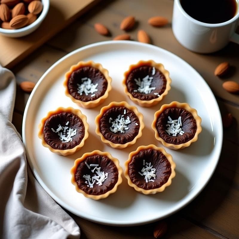 Tartaletas Veganas de Café y Almendras: Postre Sin Horno y Sin Azúcar en 15 Minutos