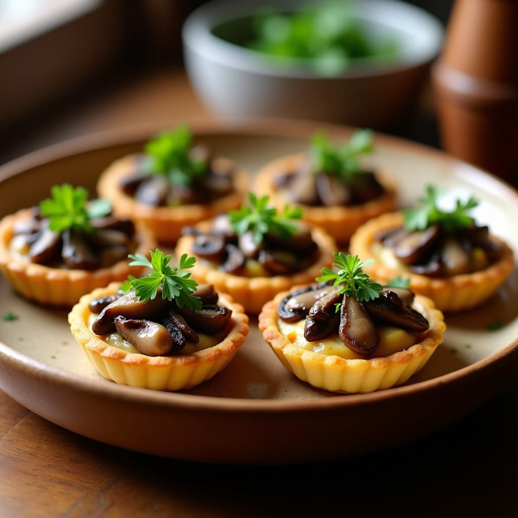 Tartaletas de Yuca con Relleno de Hongos Shiitake y Queso de Anacardo: Entrante Colombiano Vegano