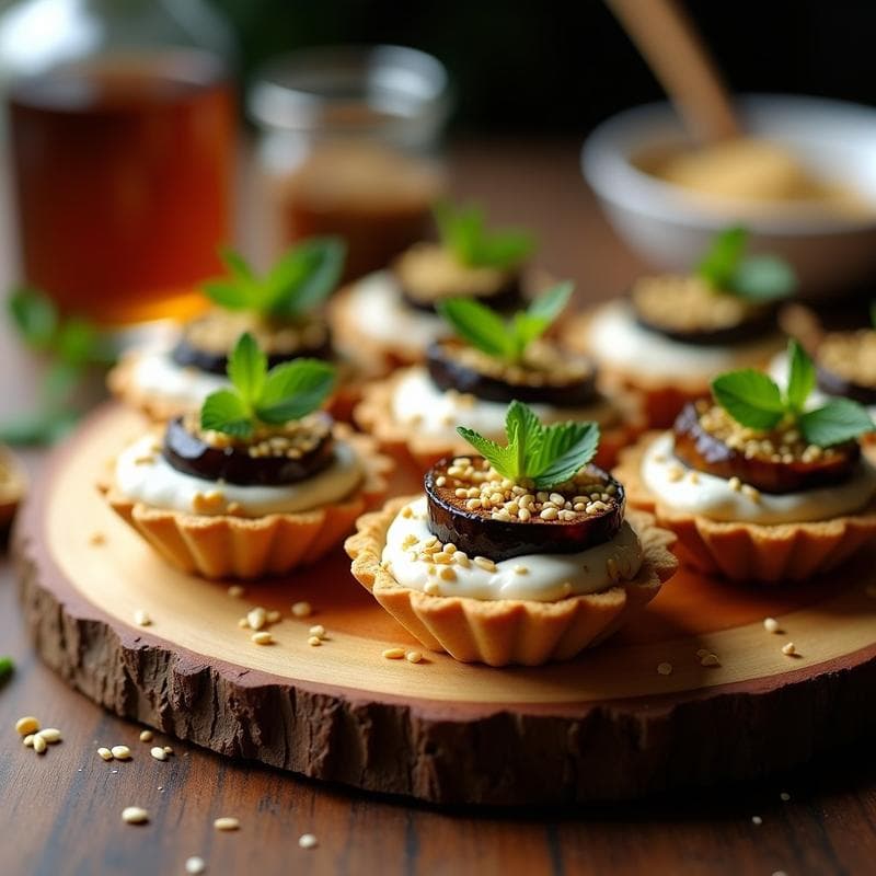 Tartaletas de Zaatar y Berenjena Ahumada: Receta Árabe Crujiente y Sin Horno