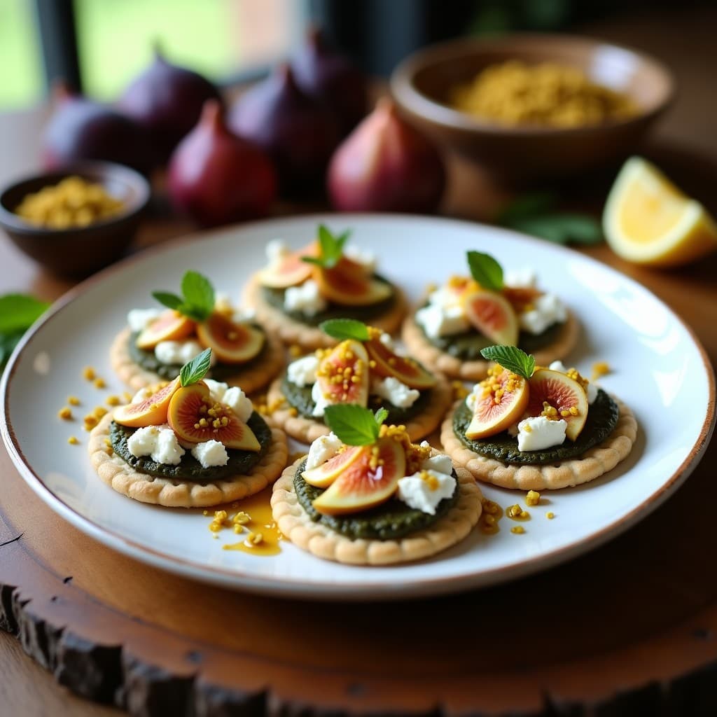 Tartaletas de Zaatar con Queso Feta y Higos Frescos: Receta Árabe Express y Sin Horno