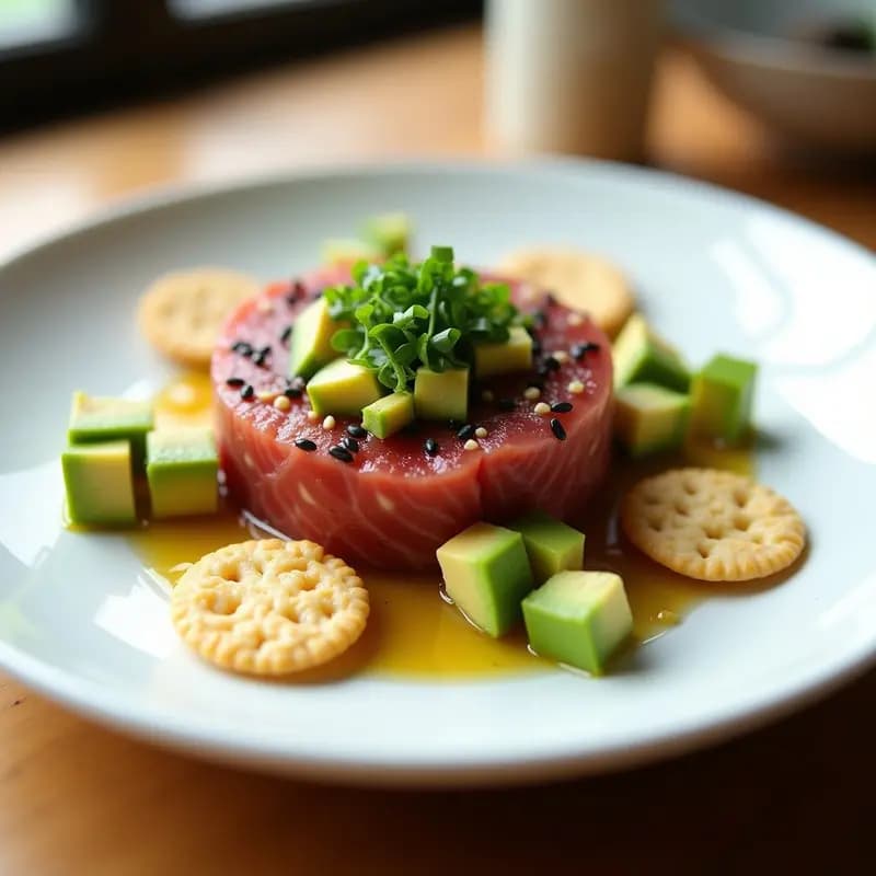 Tartar de Aguacate y Atún Fresco al Estilo Sashimi: Receta Rápida y Elegante en 15 Minutos