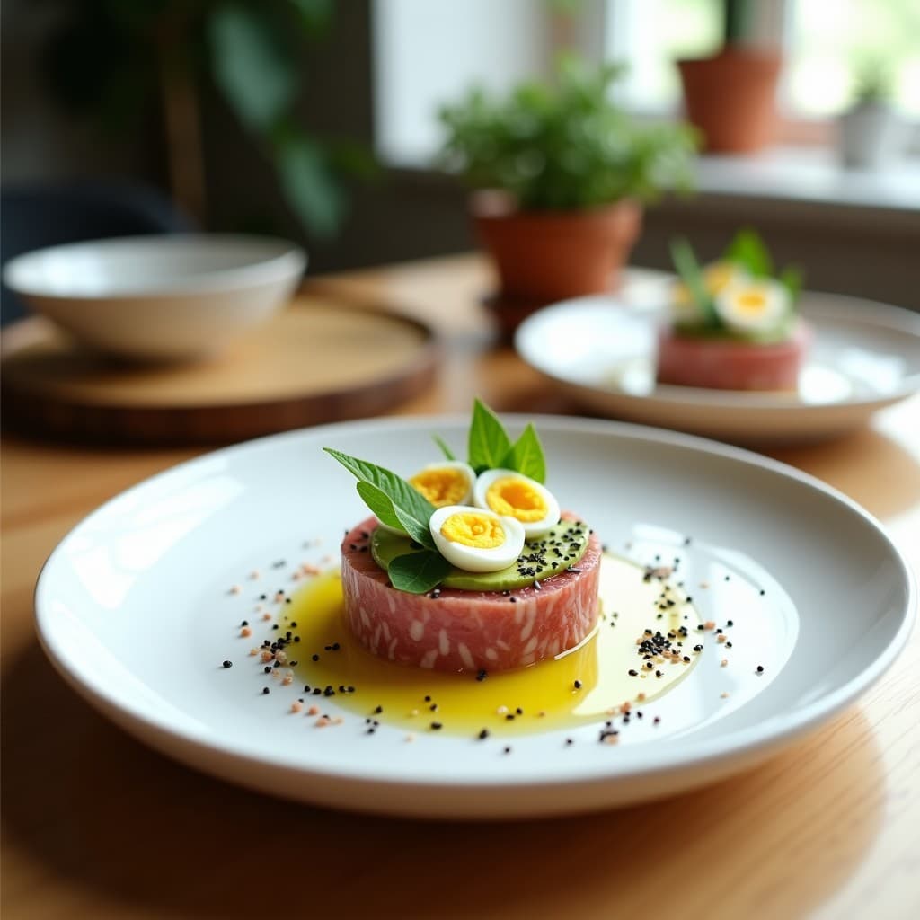 Tartar de Aguacate y Atún con Huevo de Codorniz: Receta Gourmet Sin Gluten en 10 Minutos