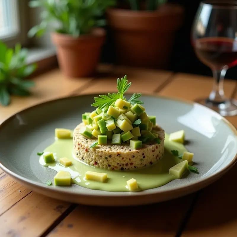Tartar de Aguacate y Corazón de Alcachofa: Entrante Francés Vegano y Sin Gluten