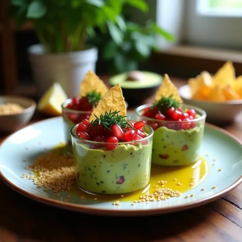Tartar de Aguacate y Granados con Chips de Algas: Entrante Vegano y omega-3