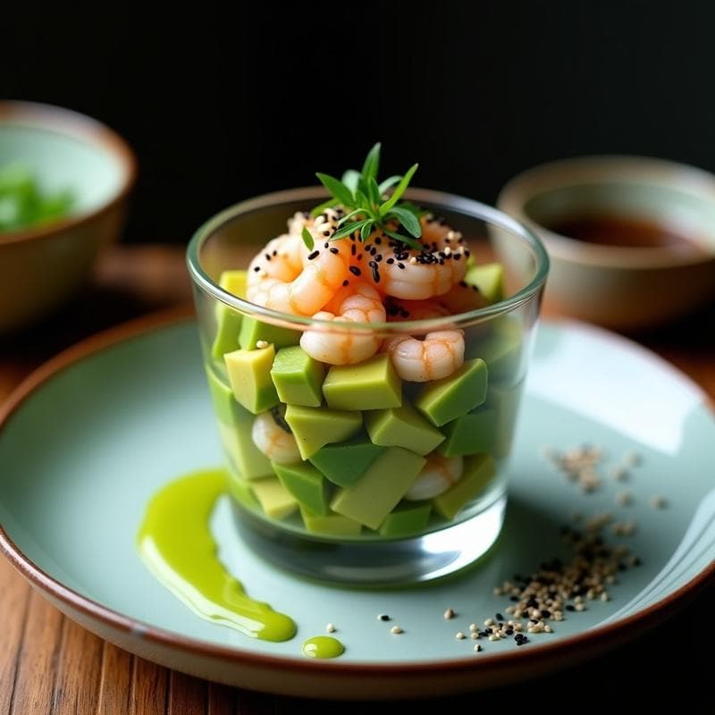 Tartar de Aguacate y Langostinos al Wasabi: Receta Fusion Japonesa Sin Cocción en 12 Minutos