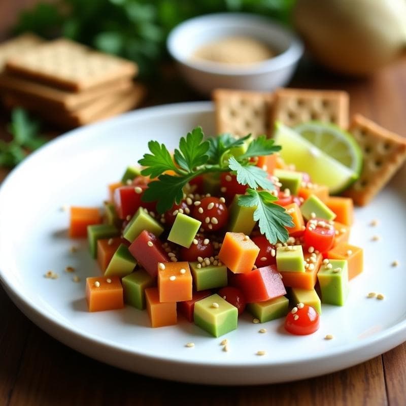 Tartar de Aguacate y Mamey: Receta Vegana Sin Cocción en 15 Minutos con Toque Tropical