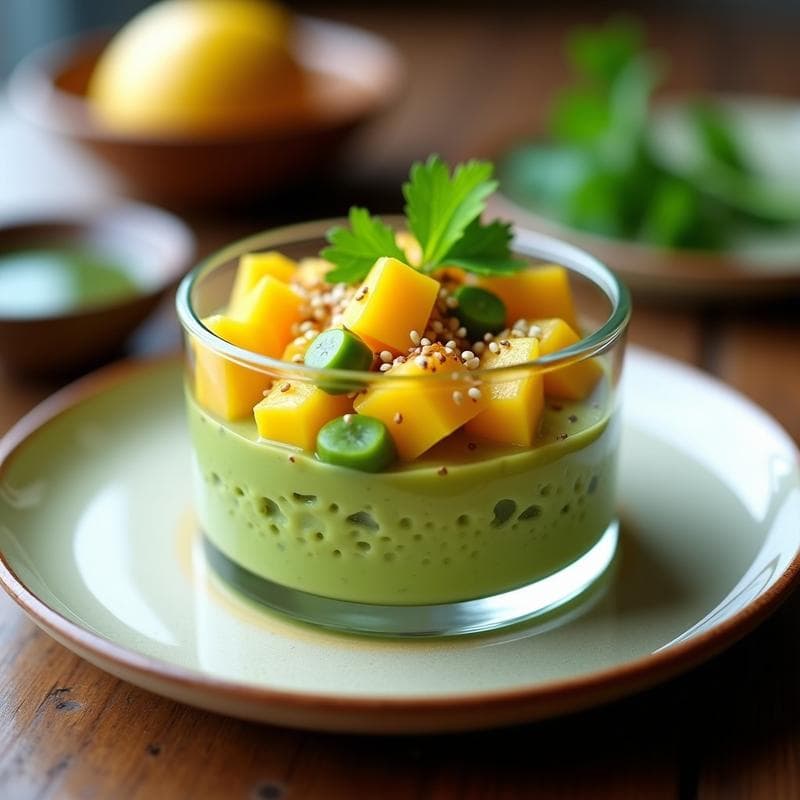 Tartar de Aguacate y Manga con Vinagreta de Wasabi: Aperitivo Vegano y Sin Cocinar