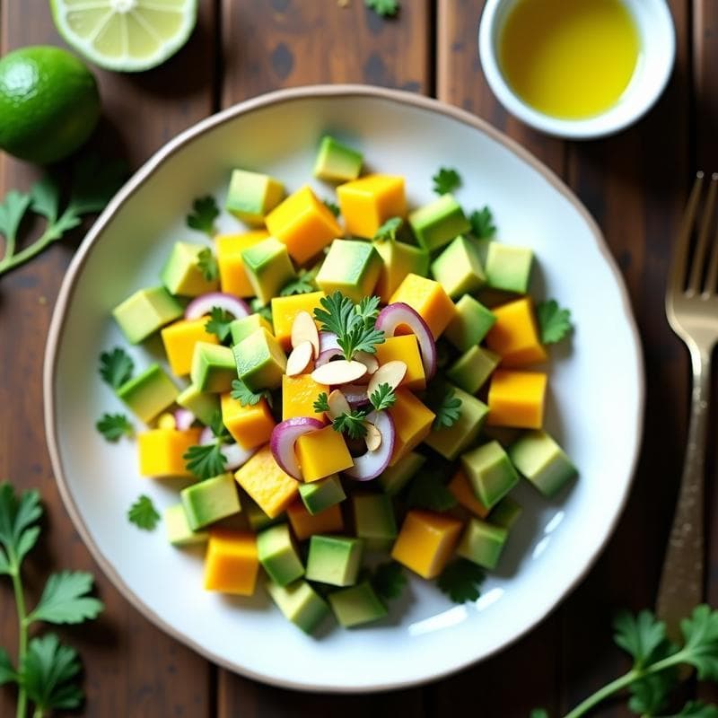 Tartar de Aguacate y Mango con Cilantro: Receta Keto Express en 10 Minutos