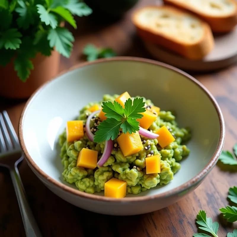Tartar de Aguacate y Mango con Cilantro: Receta Vegana Fresca y Sin Cocinar
