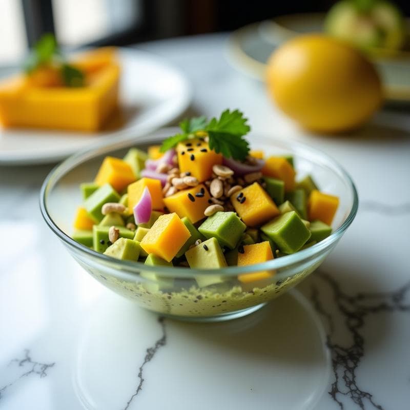 Tartar de Aguacate y Mango: Receta Fusion Fácil y Refrescante en 15 Minutos