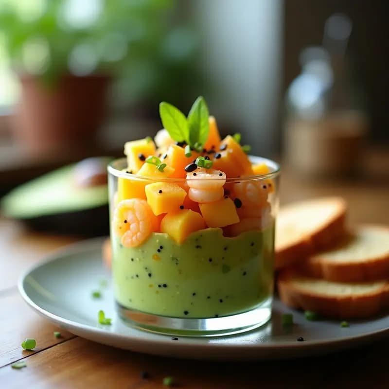 Tartar de Aguacate y Mango con Gambas Crudas: Receta Fresca y Alta en Proteínas