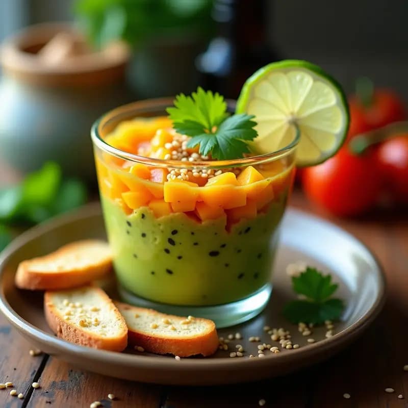 Tartar de Aguacate y Mango con Habanero: Receta Fresca y Picante para Entrantes
