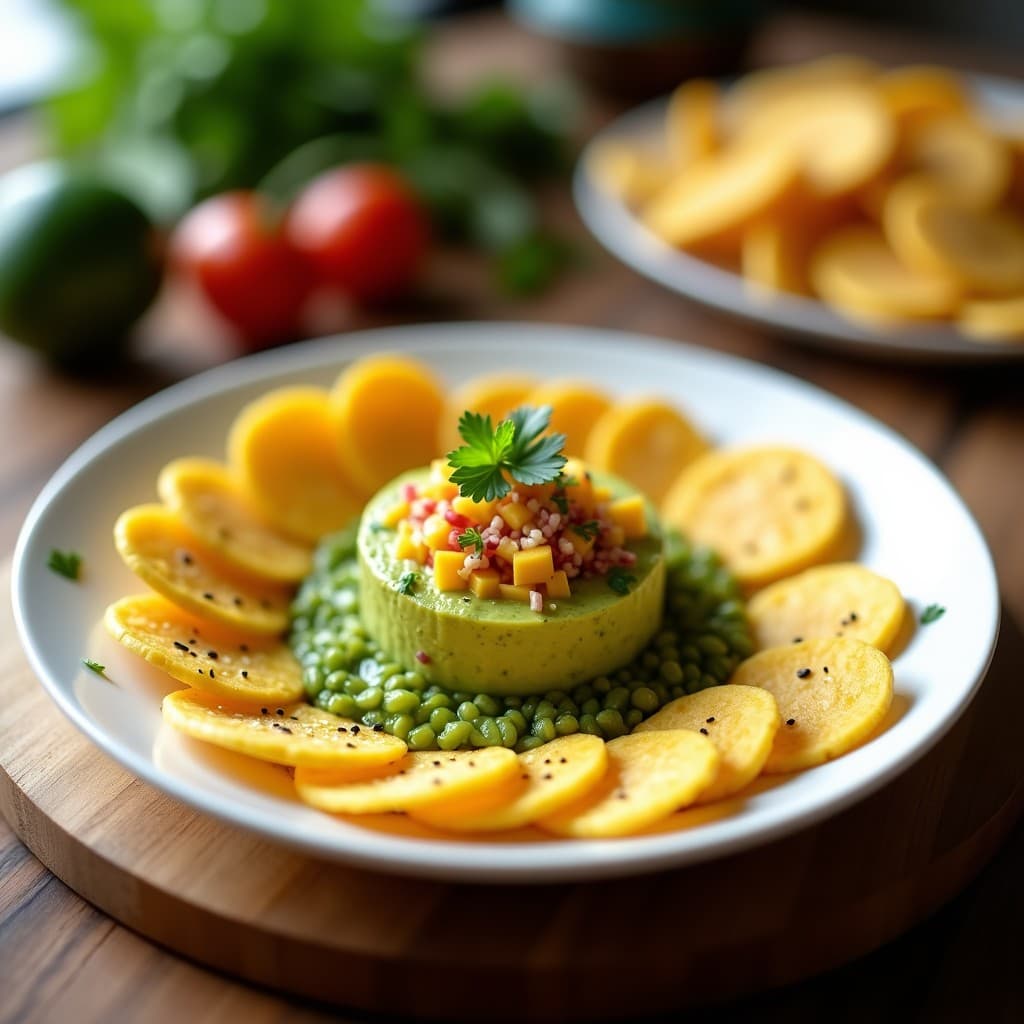 Tartar de Aguacate y Mango con Chips de Plátano Verde: Receta Caribeña Crudivegana