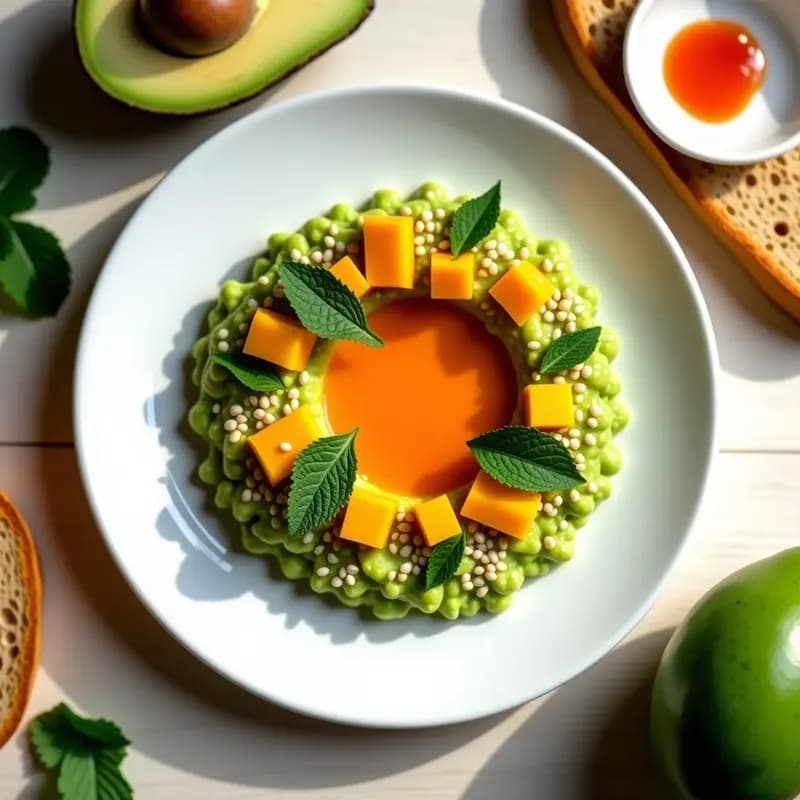Tartar de Aguacate y Mango con Sriracha: Receta Vegana Rápida y Picante en 10 Minutos