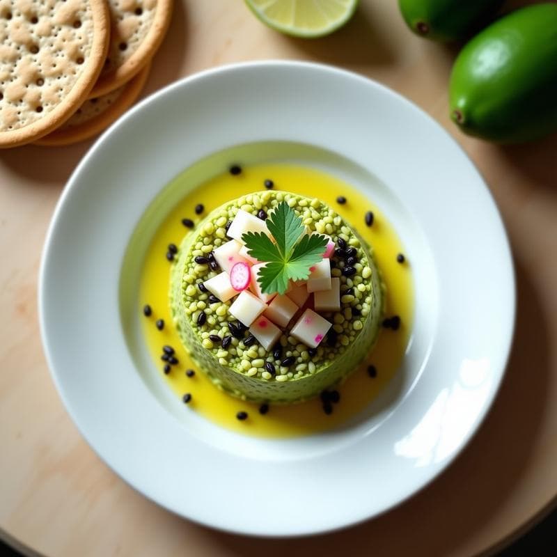 Tartar de Aguacate y Mangostán con Lima: Receta Umami Exótica en 15 Minutos Sin Cocción