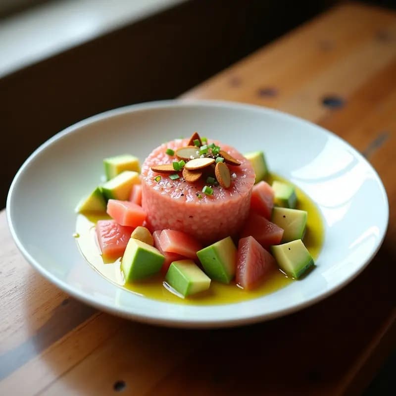 Tartar de Aguacate y Pomelo con Crujiente de Almendras: Aperitivo Keto y Detox