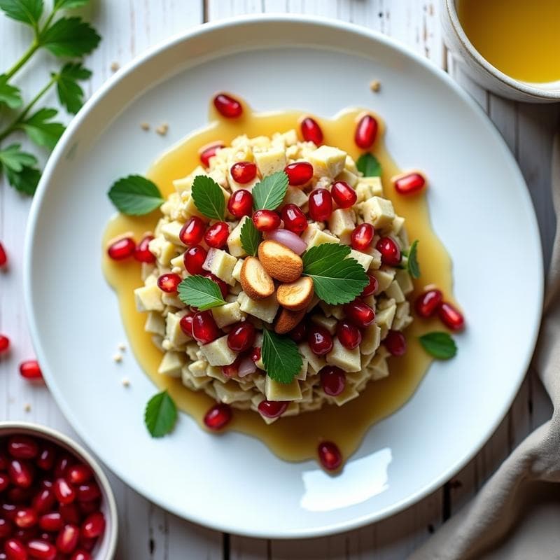 Tartar de Alcachofa y Almendras Tostadas: Receta Vegana con Vinagreta de Granada en 10 Minutos