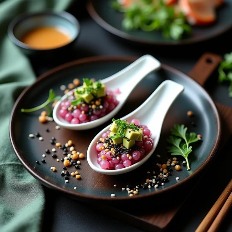 Tartar de Algas Nori y Cebolla Morada: Entrante Japonés Vegano con Vinagreta de Sésamo