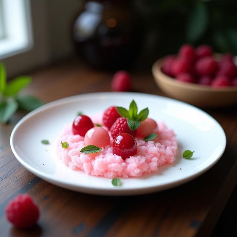 Tartar de Algodón de Azúcar y Frambuesa: Postre Molecular Sin Azúcar para Sorprender