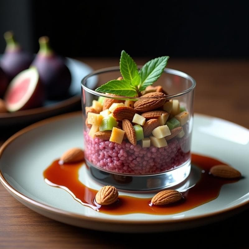 Tartar de Almendras y Higos con Vinagreta de Vinagre Balsámico: Receta Vegana y Sin Gluten para Ocasiones Especiales
