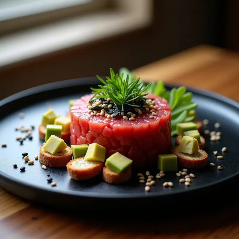 Tartar de Atún con Algas y Pimentón: Receta Gourmet en 15 Minutos con Toque Ahumado