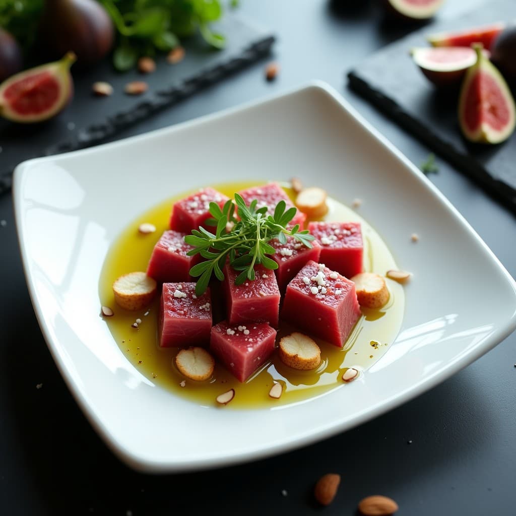 Tartar de Atún con Aceite de Oliva y Higos: Receta Gourmet Keto en 10 Minutos