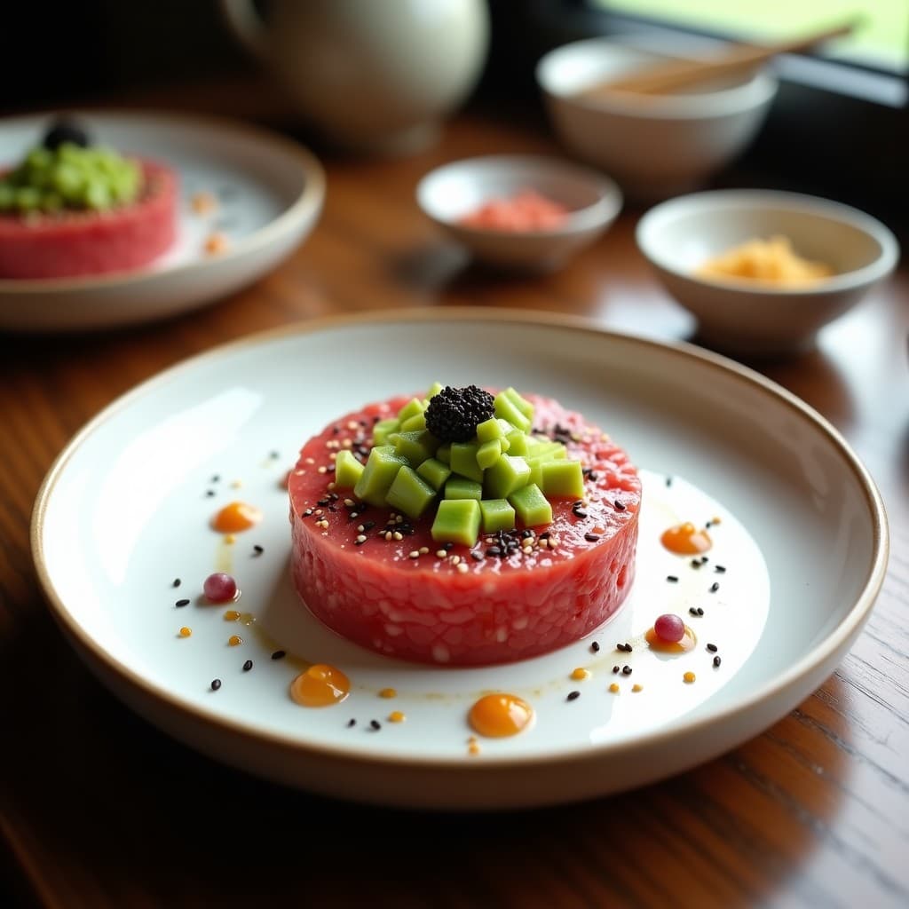 Tartar de Atún Rojo con Aguacate y Caviar de Lima: Entrante Peruano-Japonés Gourmet