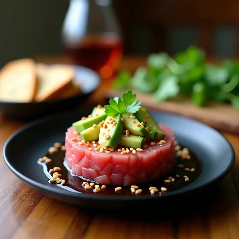 Tartar de Atún con Aguacate y Salsa de Soja: Receta Fresca y Sin Cocción en 15 Minutos