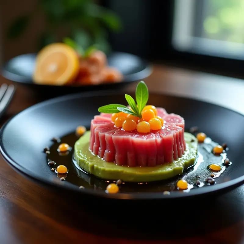 Tartar de Atún Rojo con Aceite de Sésamo y Caviar de Cítricos: Receta Japonesa Alta en Omega-3