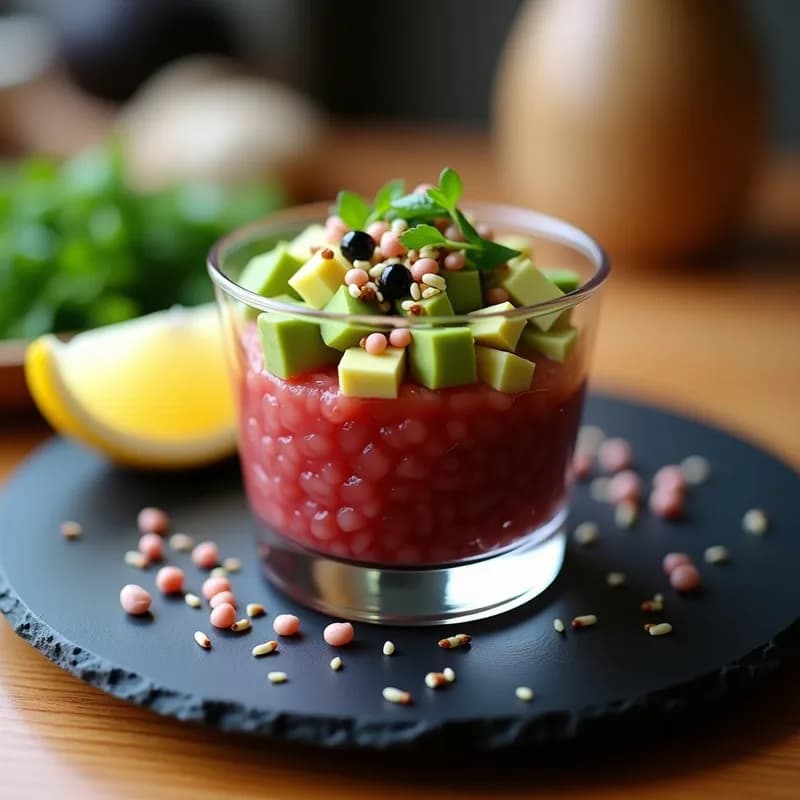 Tartar de Atún Rojo con Aguacate y Sésamo: Receta Gourmet en 15 Minutos con Toque Japonés