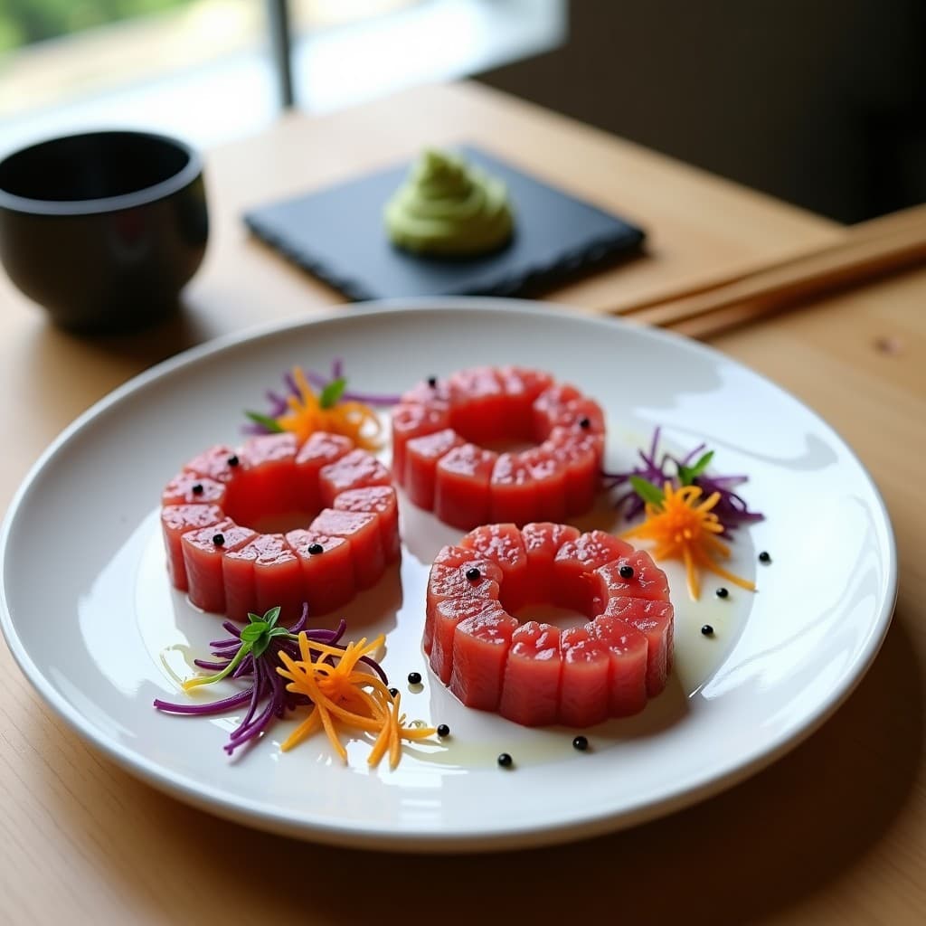 Tartar de Atún Rojo con Wasabi y Encurtidos de Zanahoria: Receta Japonesa Gourmet