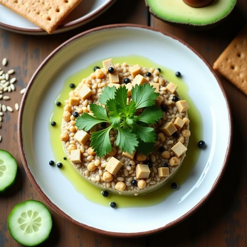 Tartar de Avena y Tofu Ahumado: Receta Crudivegana Alta en Proteína en 15 Minutos
