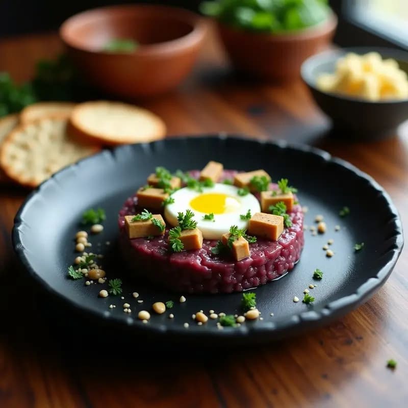 Tartar de Berenjena Ahumada con Queso Vegano: Receta Gourmet Sin Gluten y Rápida