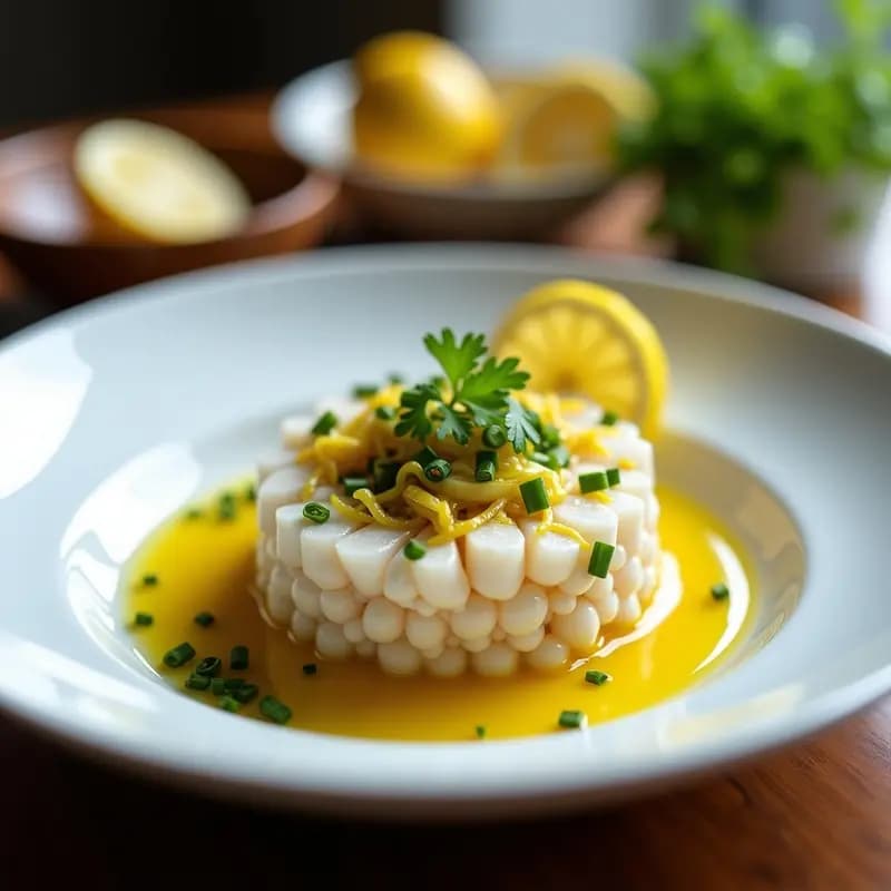 Tartar de Calamares al Aceite de Limón y Azafrán: Receta Fría y Sofisticada en 15 Minutos