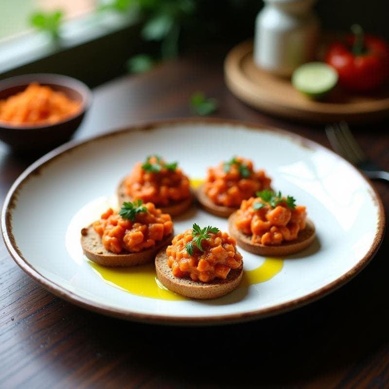 Tartar de Calçots con Romesco Vegano: Receta Catalana Sin Gluten en 15 Minutos