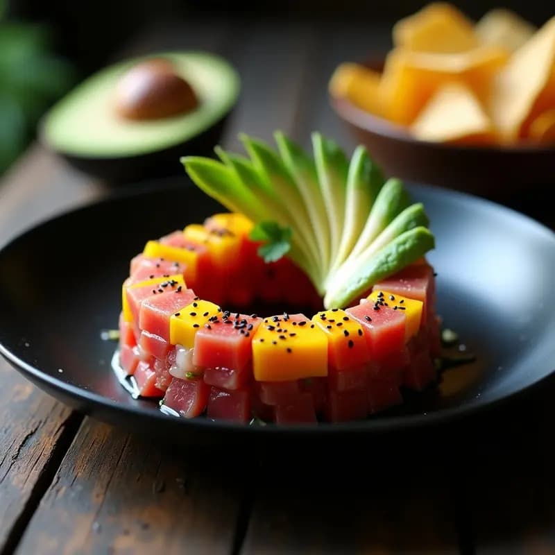 Tartar Cebiche Fusion de Atún y Mango: Receta Fresca y Sin Cocción en 15 Minutos
