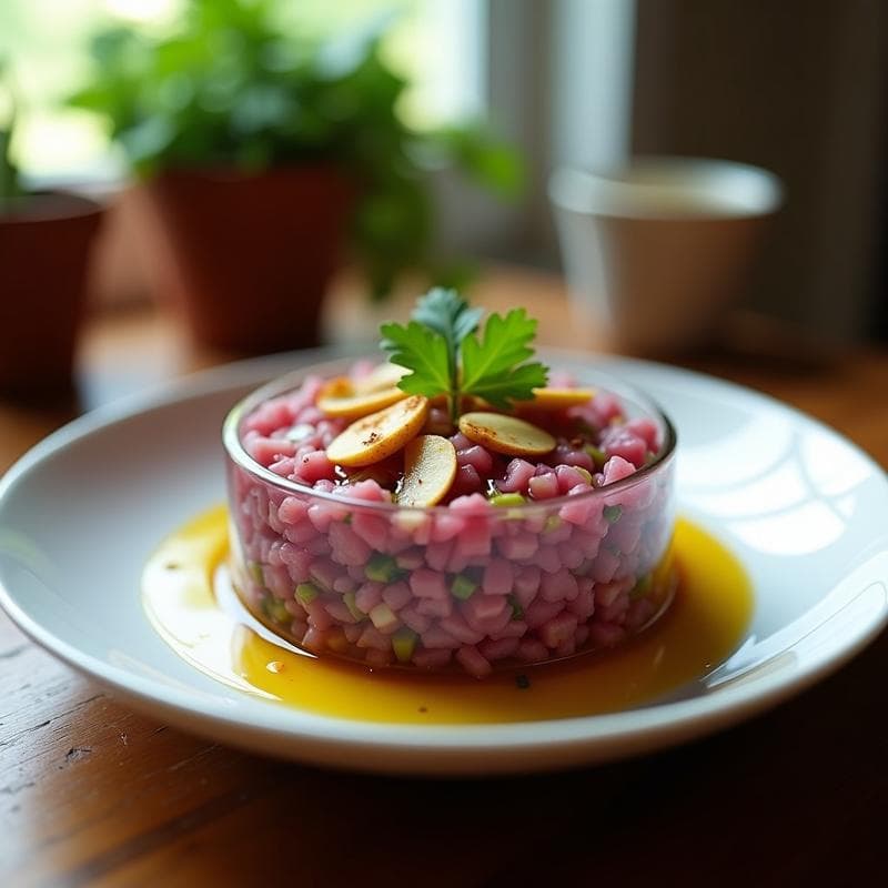 Tartar de Cebolla Morada: Receta Fresca con Vinagreta de Mostaza para Entrantes Originales