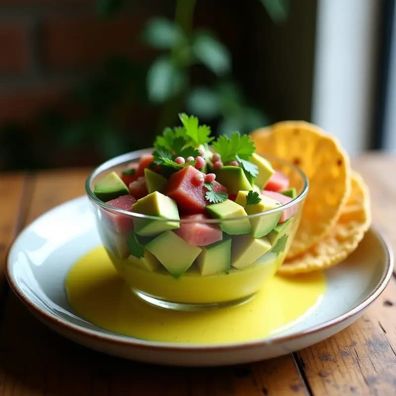 Tartar Ceviche de Atún y Aguacate con Leche de Tigre: Receta Gourmet en 15 Minutos