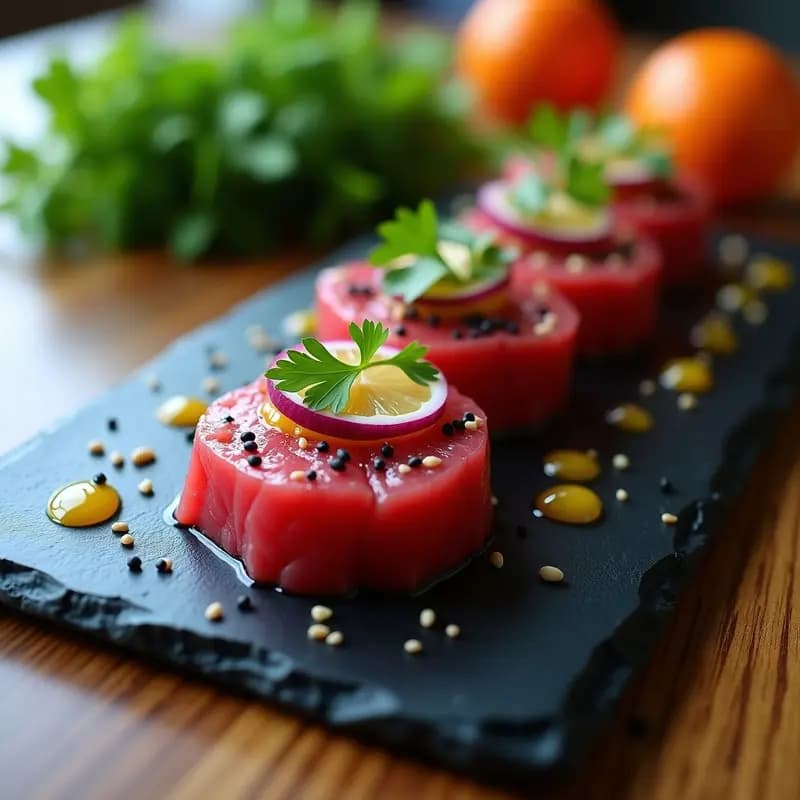 Tartar de Atún Rojo con Ceviche de Limón Yuzu: Receta Gourmet en 15 Minutos